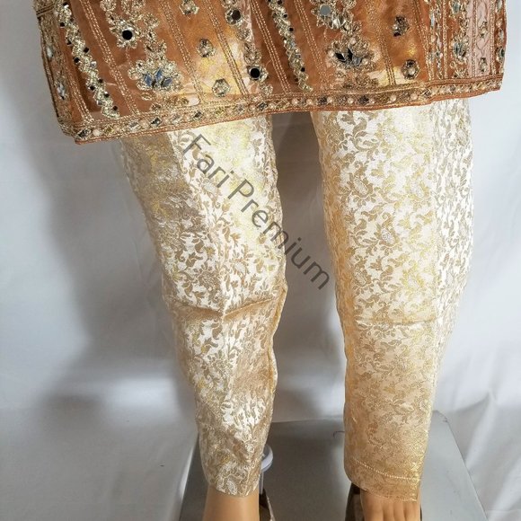 Banarsi Shaded Masuri Zardozi Embroidered Shalwar Kameez Pakistani/Indian L/45.5 - Picture 14 of 17